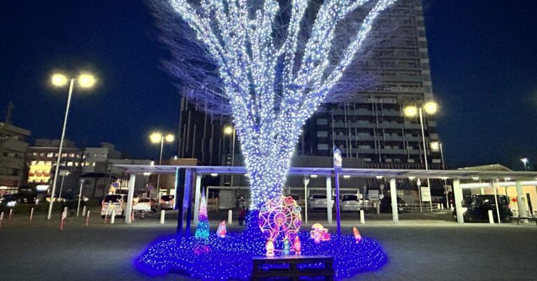 【前橋けやき並木イルミネーション2024】駅前のけやきが幻想的な光を放つ前橋市冬の風物詩｜群馬県