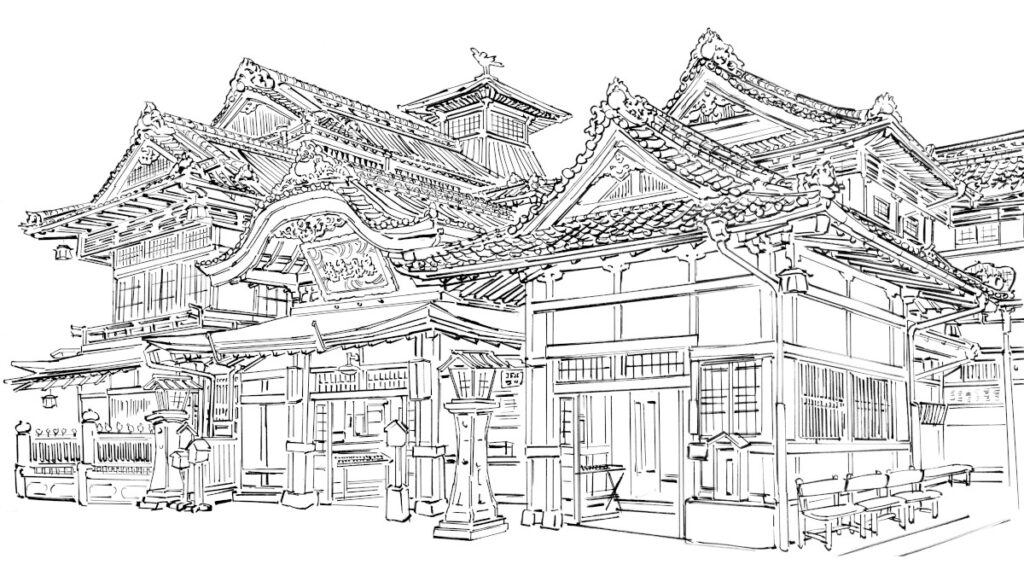 道後温泉のイラスト
