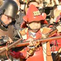 たかとり祭り、火縄銃の実演