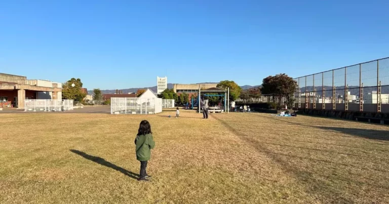 東大阪の空の芝生へ行ってみる！電車も眺められる屋上公園「川俣スカイランド」の魅力とは？