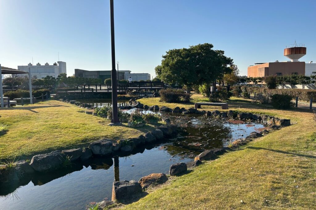 東大阪　公園　スカイランド　水辺