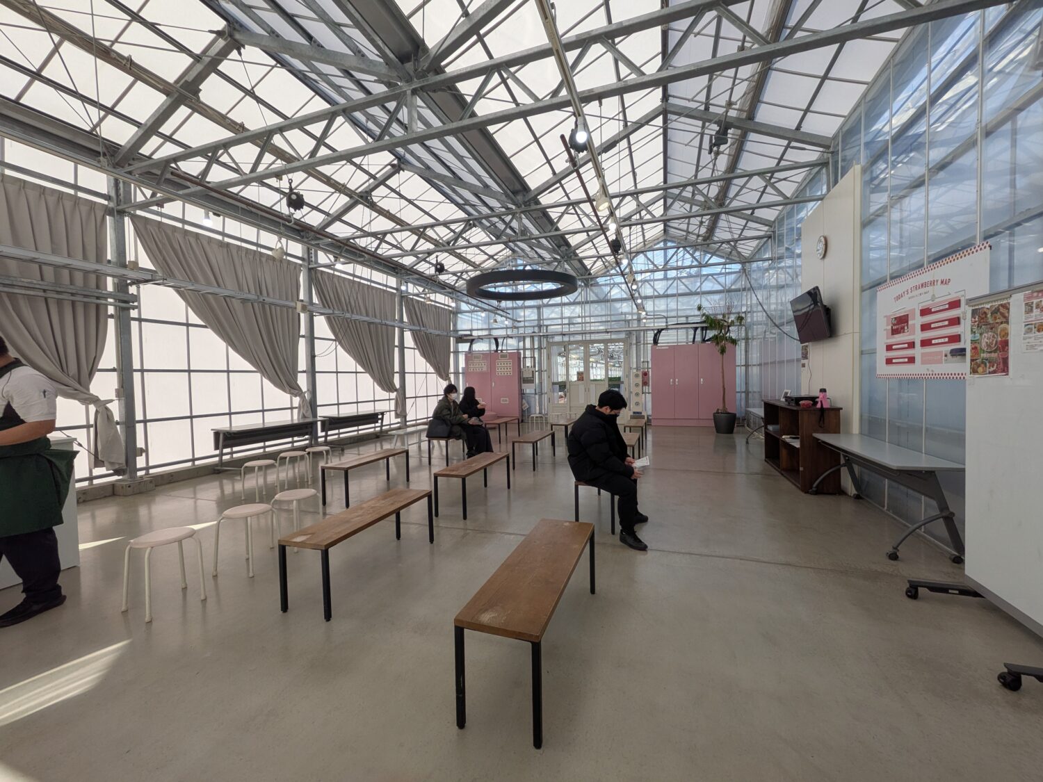 横浜ストロベリーパークのストロベリーハウス内の様子