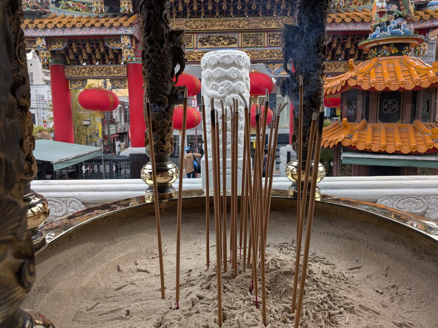 関帝廟での参拝