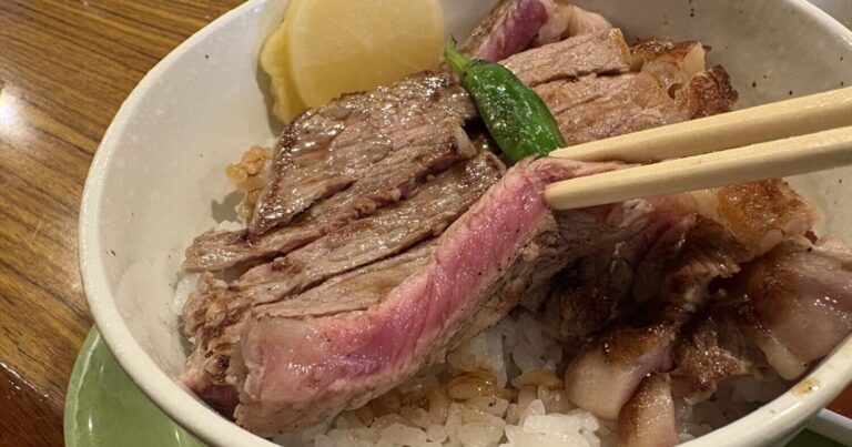 ミディアムレアのビーフステーキ丼が1,500円！横浜駅ランチでコスパ最強の「レストラン 味蕾亭」