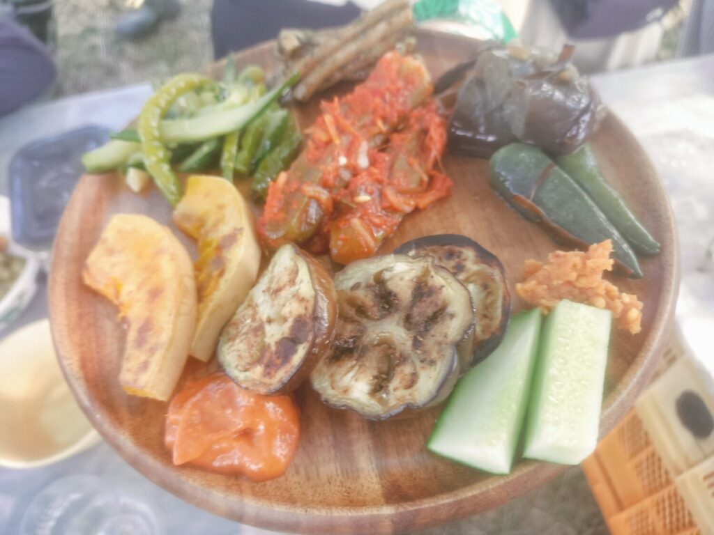 農園で採れた野菜で作ったごちそう